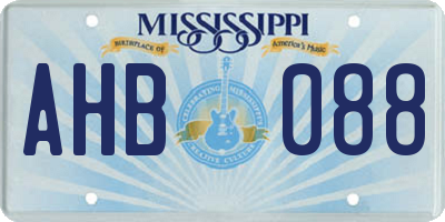 MS license plate AHB088
