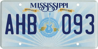 MS license plate AHB093