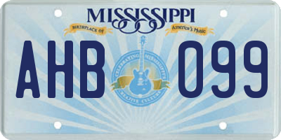 MS license plate AHB099