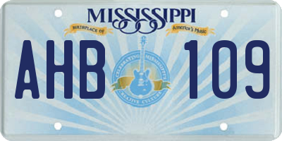 MS license plate AHB109