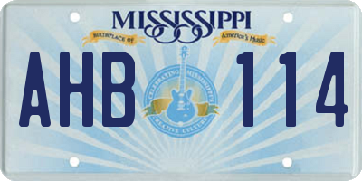 MS license plate AHB114