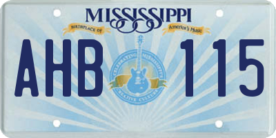 MS license plate AHB115