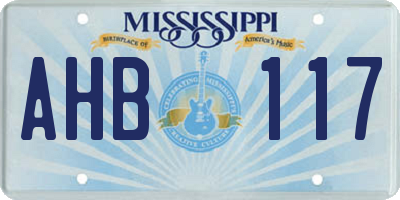 MS license plate AHB117