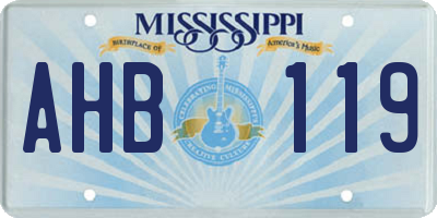 MS license plate AHB119