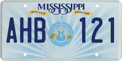 MS license plate AHB121