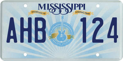 MS license plate AHB124