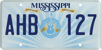 MS license plate AHB127