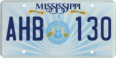 MS license plate AHB130