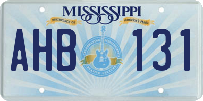 MS license plate AHB131
