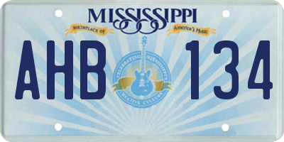 MS license plate AHB134