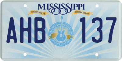 MS license plate AHB137