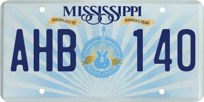 MS license plate AHB140