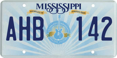 MS license plate AHB142