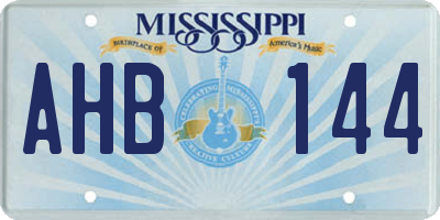 MS license plate AHB144