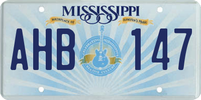 MS license plate AHB147