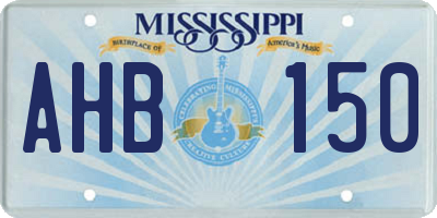 MS license plate AHB150
