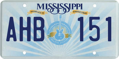 MS license plate AHB151