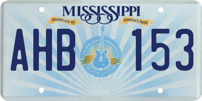 MS license plate AHB153