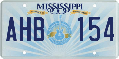 MS license plate AHB154