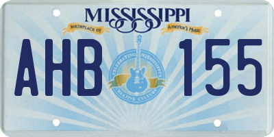 MS license plate AHB155