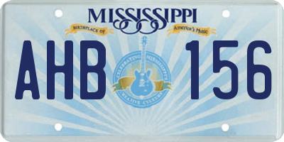 MS license plate AHB156