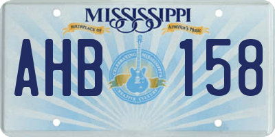 MS license plate AHB158