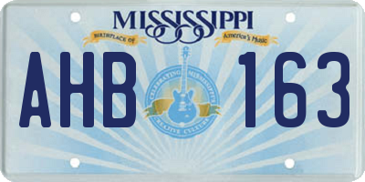 MS license plate AHB163