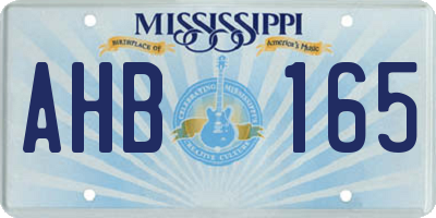 MS license plate AHB165