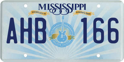 MS license plate AHB166