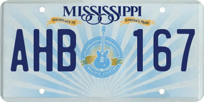 MS license plate AHB167