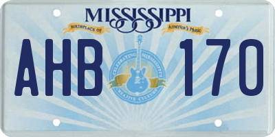 MS license plate AHB170