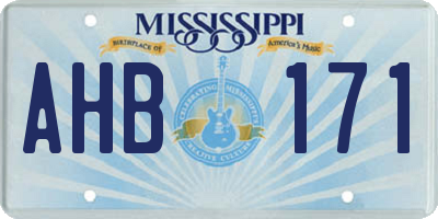MS license plate AHB171