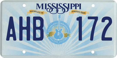 MS license plate AHB172