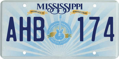 MS license plate AHB174