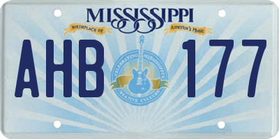 MS license plate AHB177