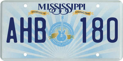 MS license plate AHB180