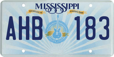 MS license plate AHB183
