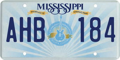 MS license plate AHB184