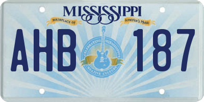MS license plate AHB187