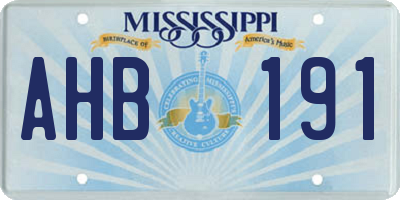 MS license plate AHB191