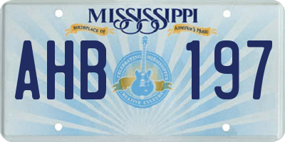 MS license plate AHB197