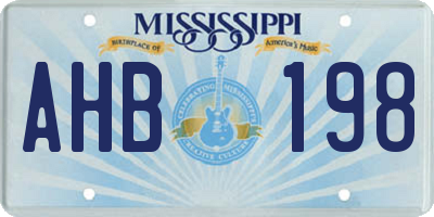 MS license plate AHB198