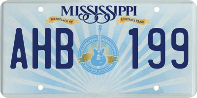 MS license plate AHB199