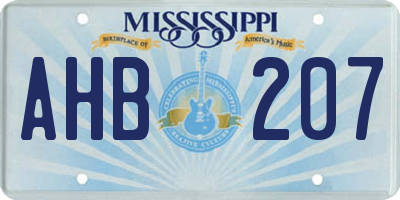 MS license plate AHB207