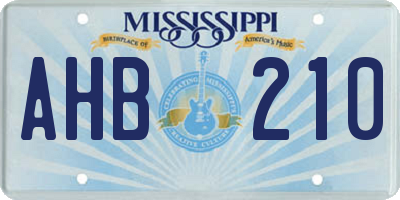 MS license plate AHB210