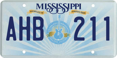 MS license plate AHB211