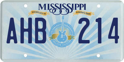 MS license plate AHB214