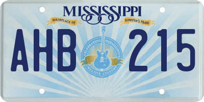 MS license plate AHB215