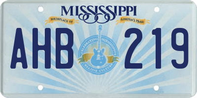 MS license plate AHB219