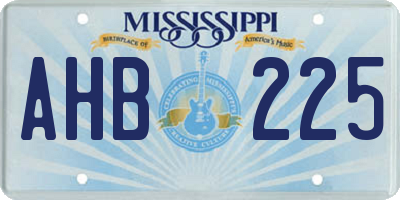 MS license plate AHB225